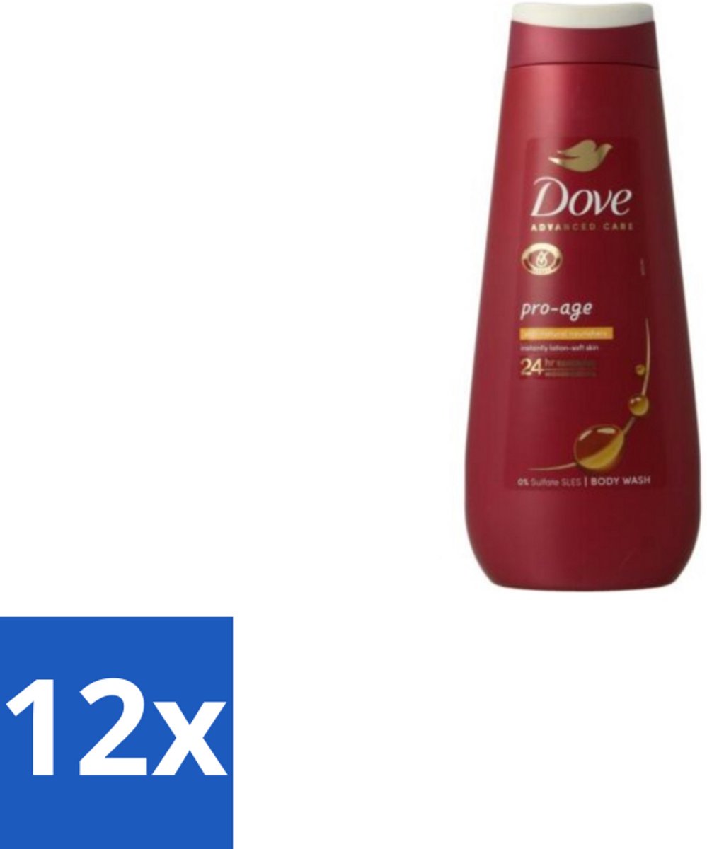 12 x Dove – Douchegel – Pro Age Body Wash – 400 ml - Douchegel Voor Rijpere Huid - Huidverzorging - Hydraterende Crème - Huidbarrière - Sulfaatvrije Douchegel