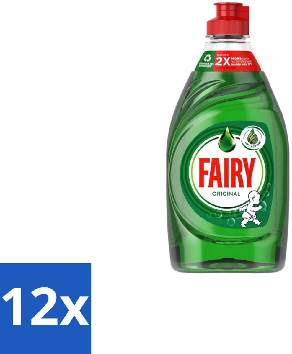 12 x Fairy – Afwasmiddel – Original – 320 ml - Afwasmiddel - Vetverwijdering - Vaatwas - Handafwas - Schone Vaat