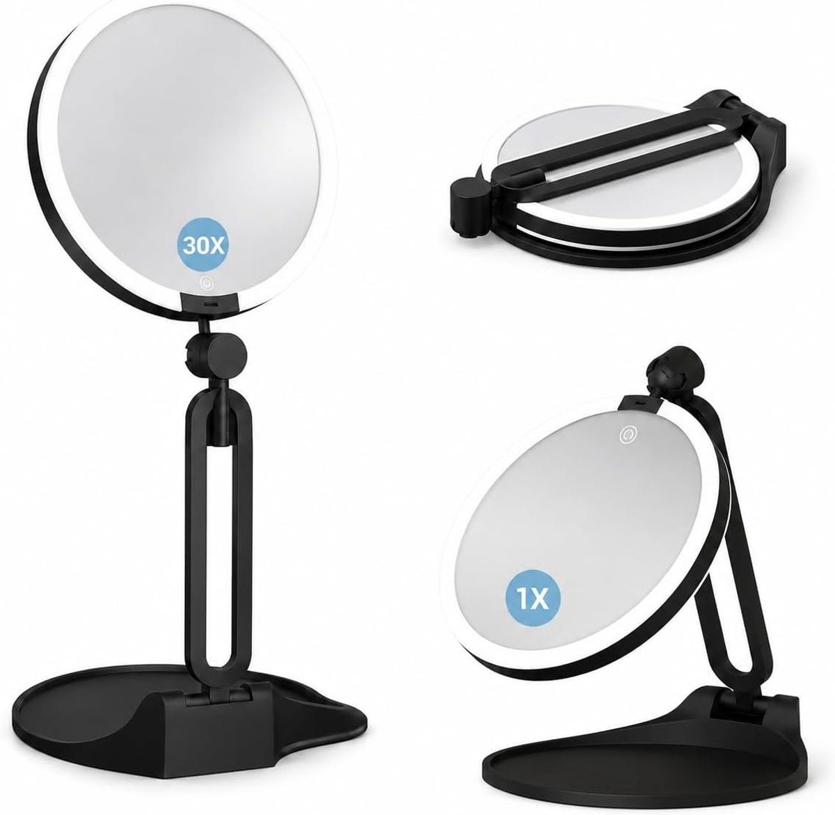 Verlichte make-upspiegel met vergroting, ideale cosmetische spiegel voor dagelijkse verzorging en perfecte make-up applicatie