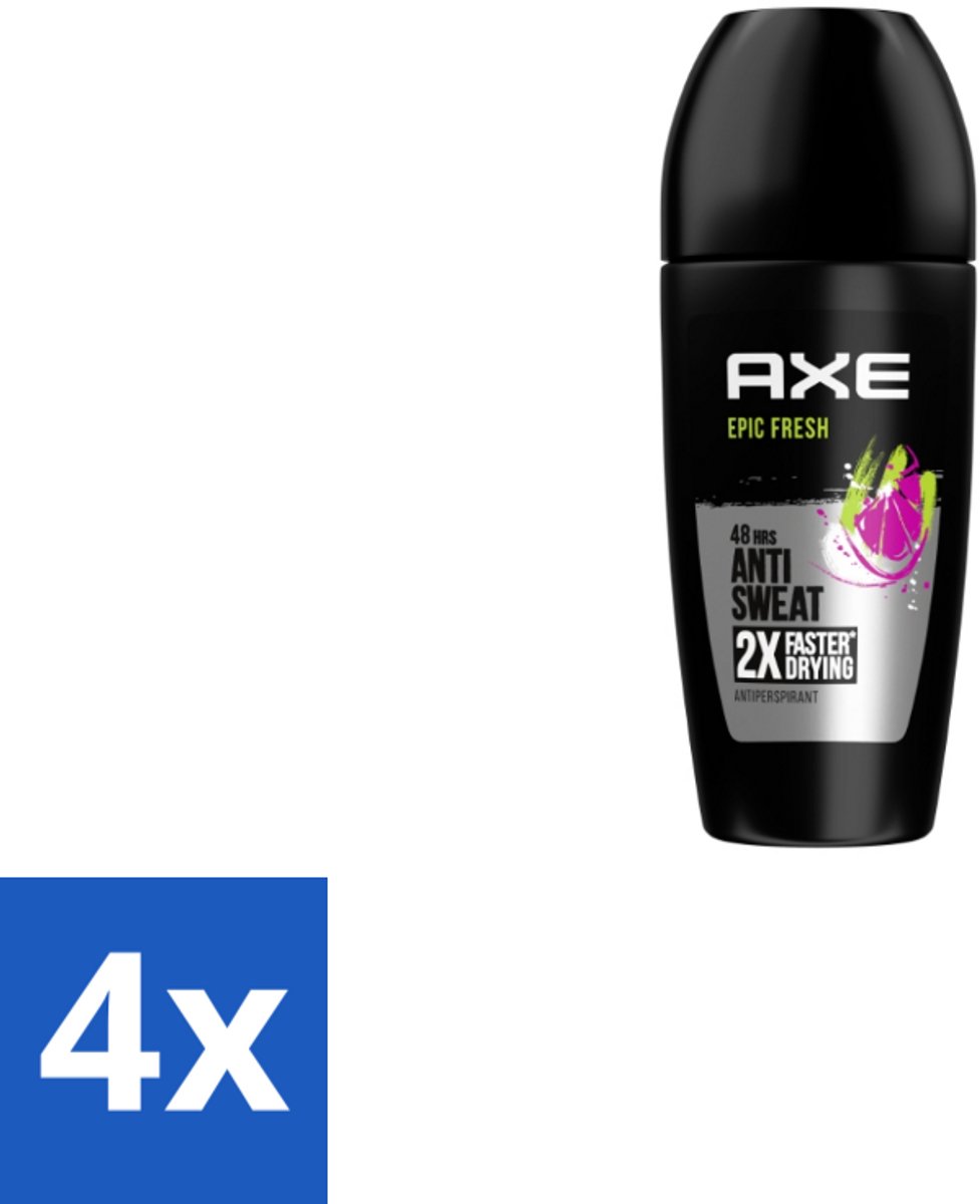 4 x Axe – Deodorant Roller – Epic Fresh – 50 ml - Anti-transpirant - Zweet - Geur - Oksel - Fris