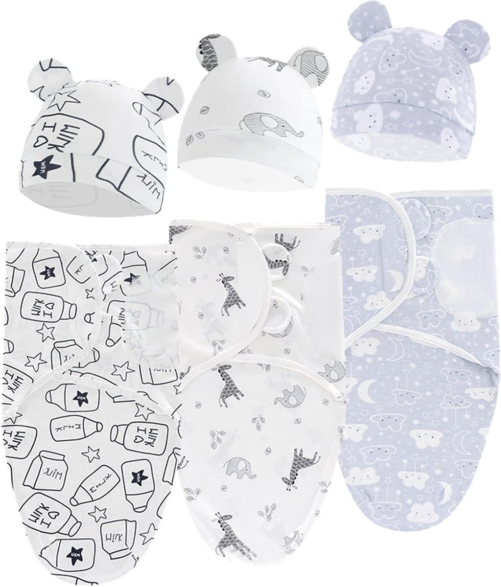 Baby inbakerzak - Wikkeldoek baby - Verbeterde slaap - Verstelbare vleugels - 3 stuks - Uniseks