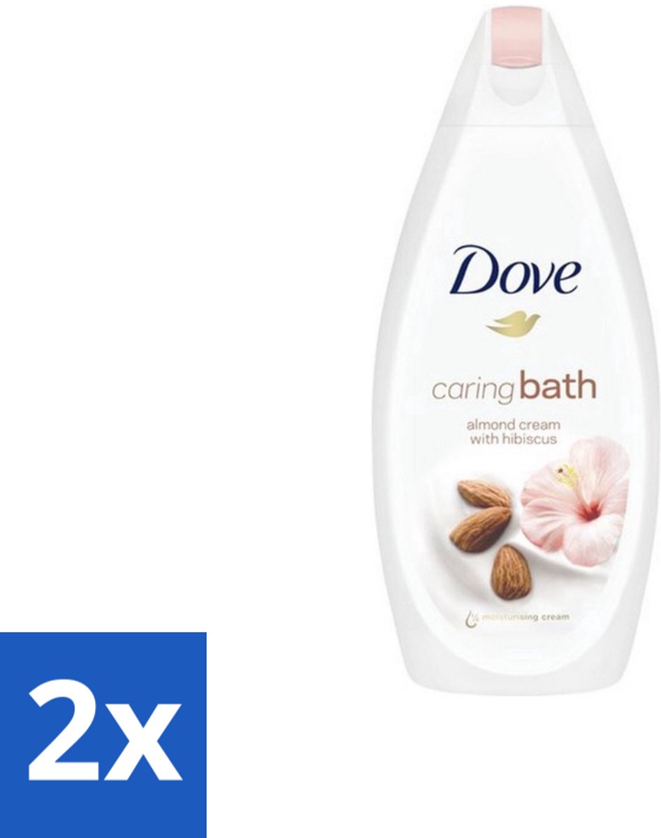2 x Dove – Badcrème – Caring Bath Almond – 450 ml - Badcrème - Badcrème Voor Huid - Badcrème Voor Ontspanning - Badcrème Voor Gevoelige Huid - Badcrème Met Amandelmelk