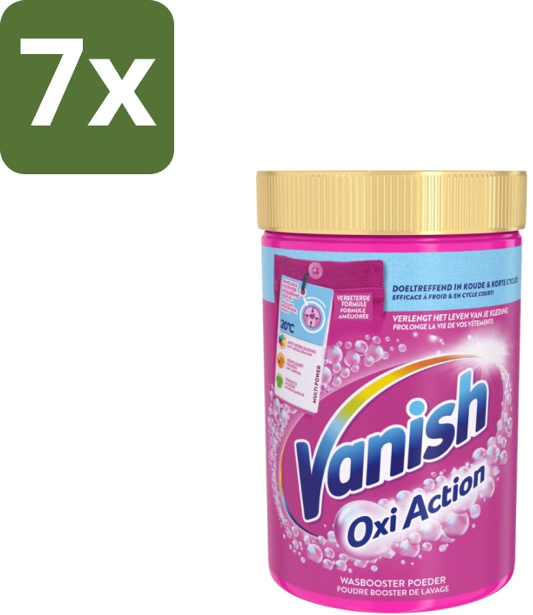 7 x Vanish – Wasbooster Poeder – Oxi Action Gekleurde & Witte Was – 710 g - Wasbooster Poeder - Vlekverwijderaar - Bleekvrije Was - Zuurstofwas - Vlekverwijdering