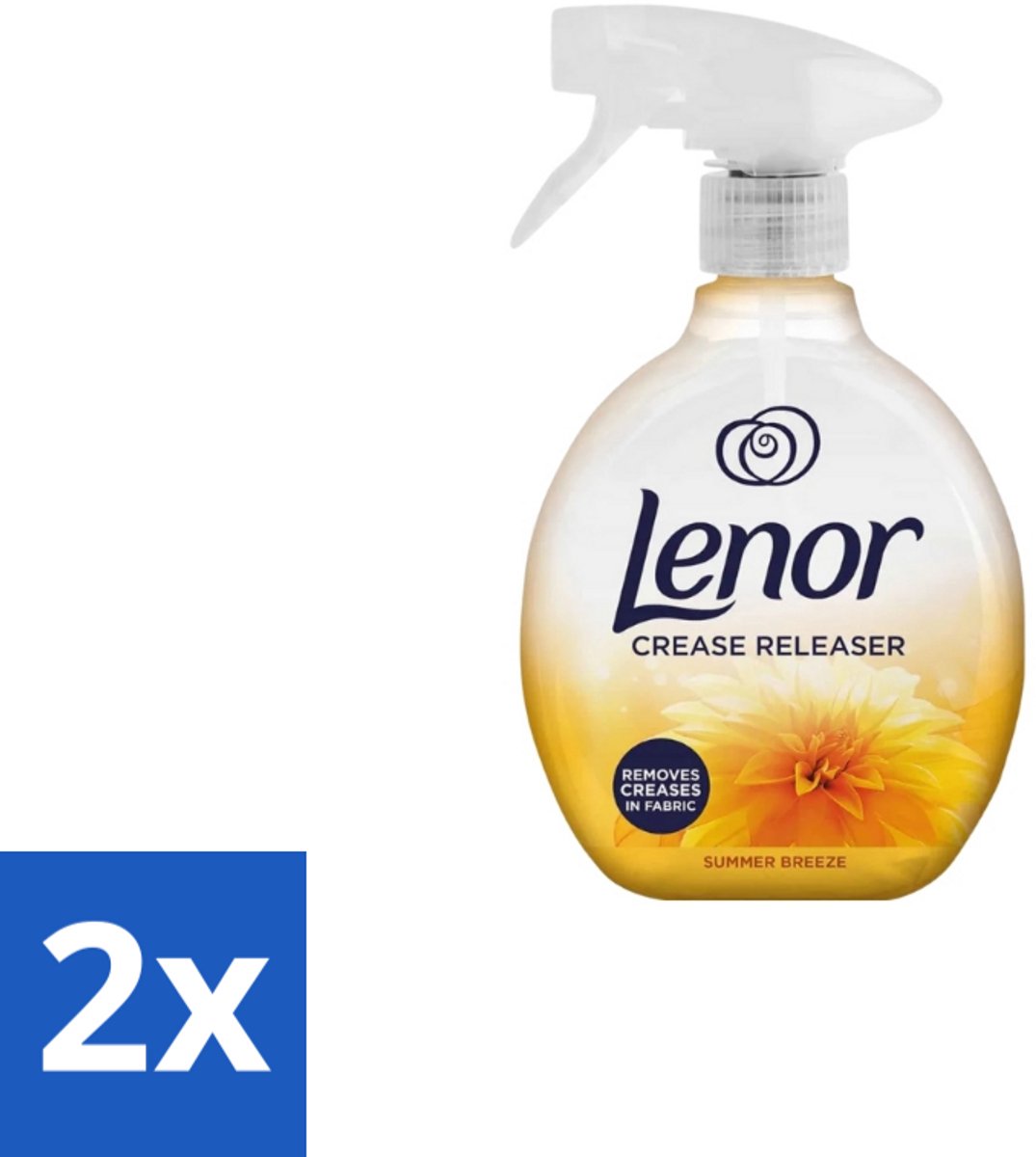 2 x Lenor – Crease Releaser Spray – Summer Breeze – Kreukverwijderaar & Textielverfrisser – 500 ml - Kreukverwijderaar - Textielverfrisser - Crease Releaser - Kleding Fris Maken - Kleding Glad Maken