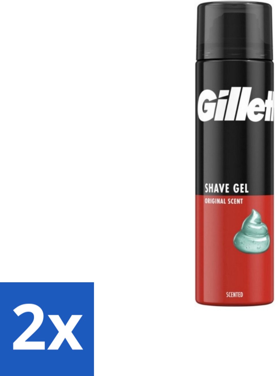 2 x Gillette – Scheergel – Classic – 200 ml - Scheergel - Gevoelige Huid - Scheren - Scherpen - Comfort