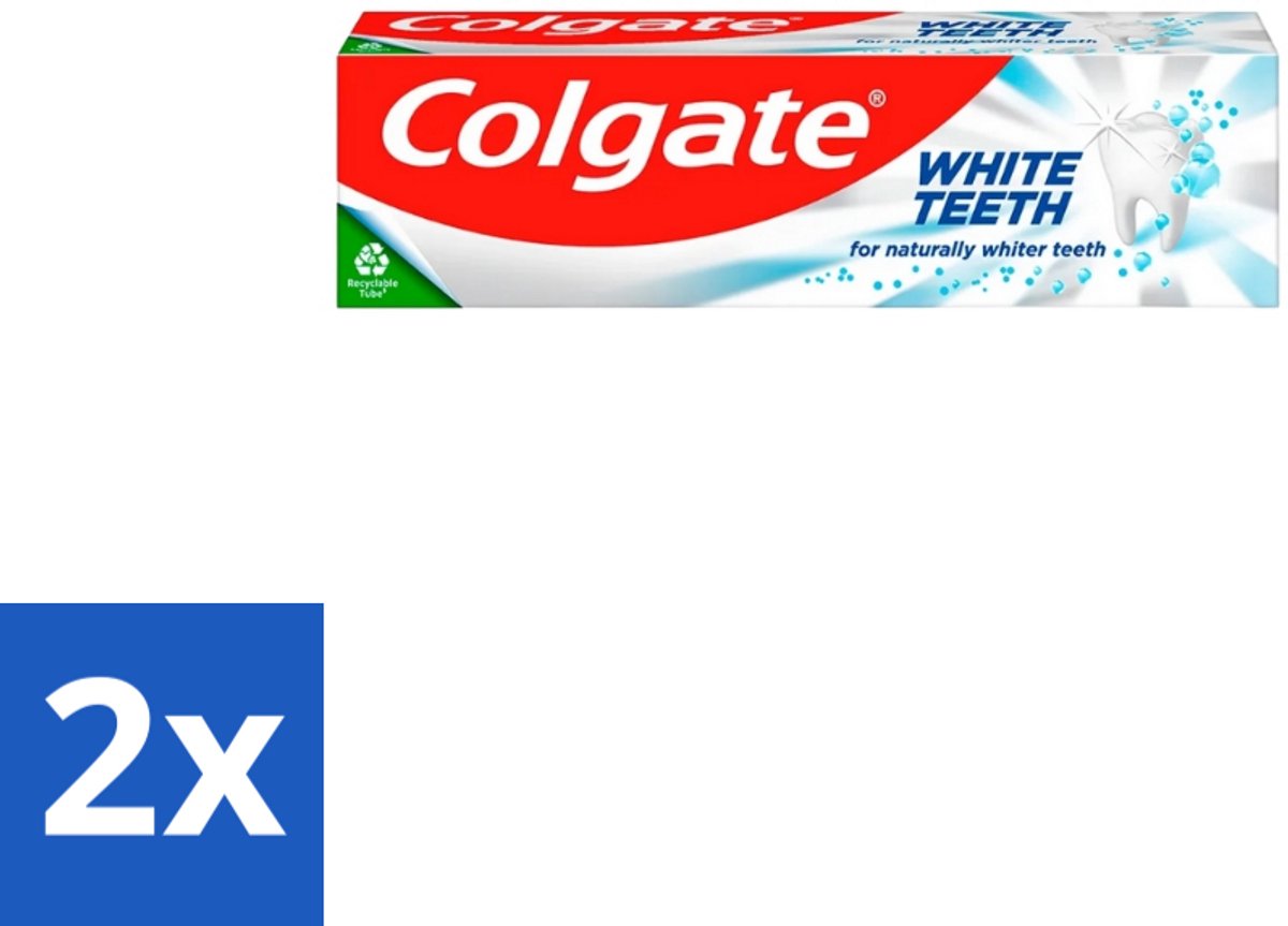 2 x Colgate – Tandpasta – White Teeth – 75 ml - Witte Tanden - Tanden Reinigen - Tanden Witter Maken - Mondverzorging - Tandpasta
