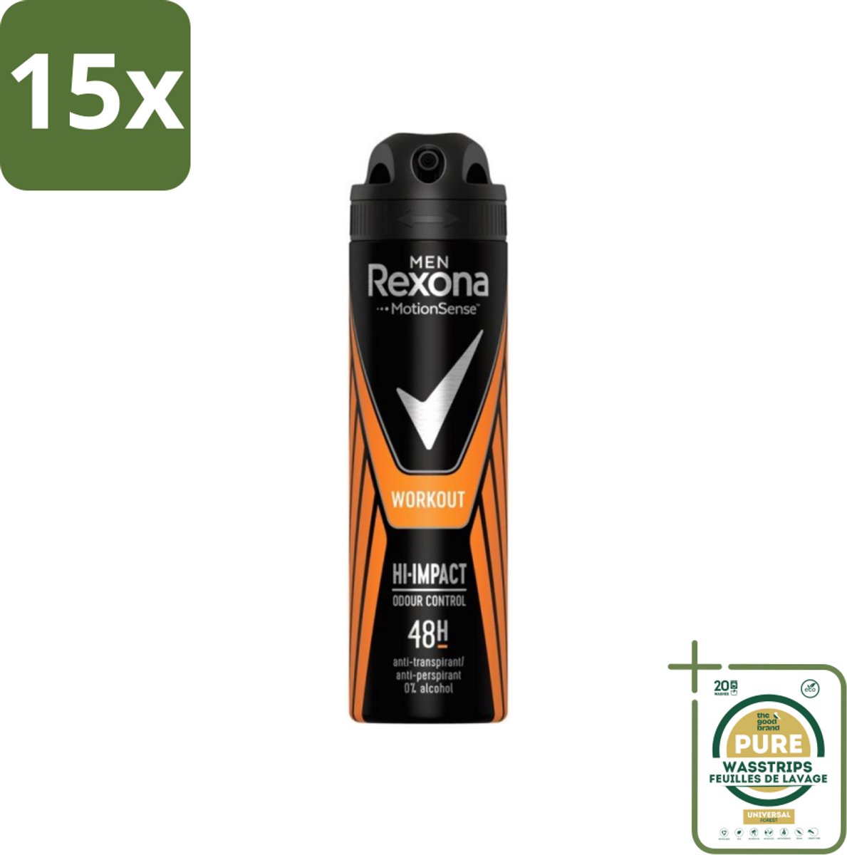 15 x Rexona Men - MotionSense - Deodorant Spray - Anti-transpirant - 150 ml - Grootverpakking - Deodorant Spray - Anti-transpirant - Zweetgeur - Zweetbescherming - Mannelijke Deodorant