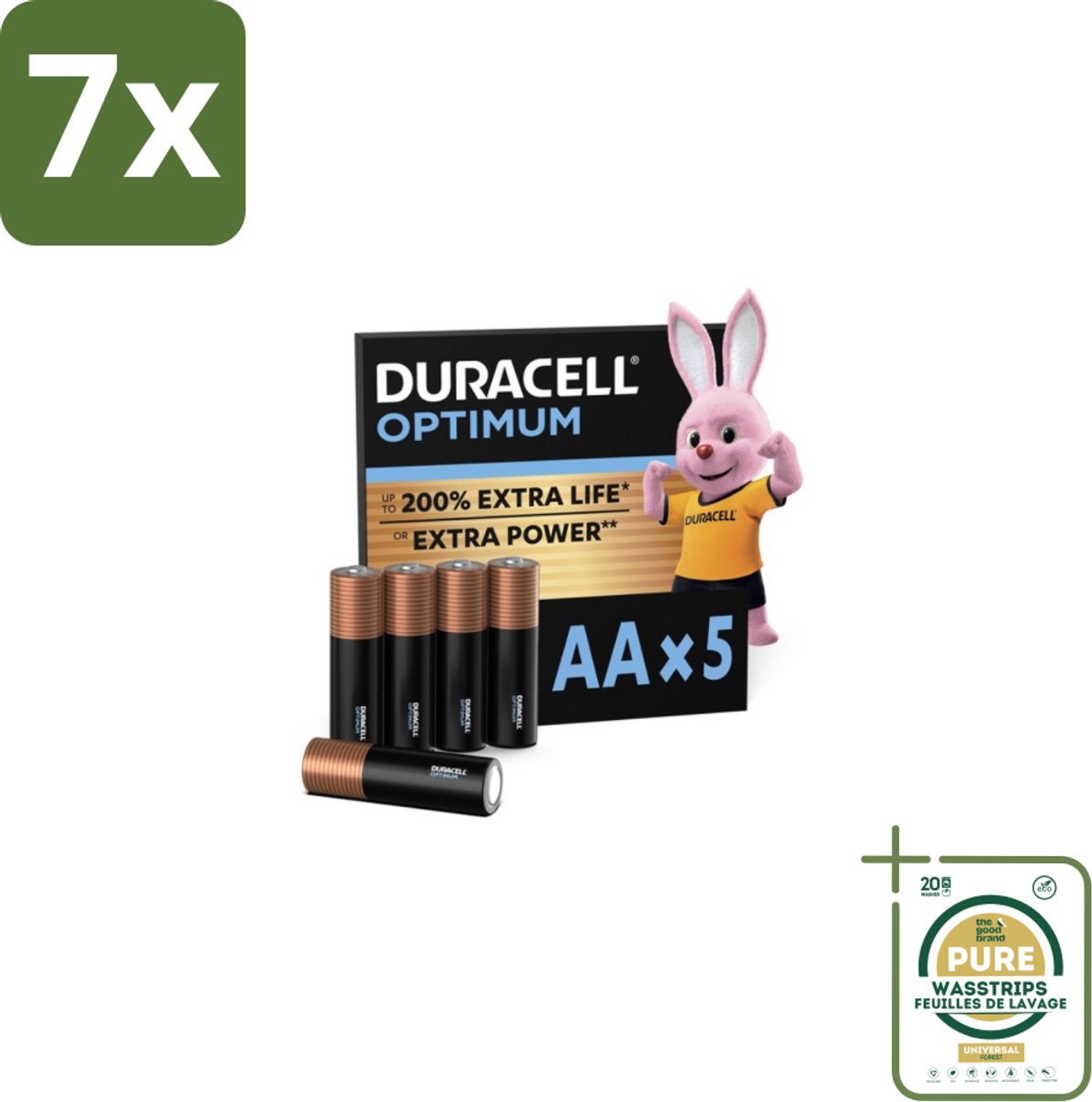 7 x Duracell Optimum – Alkaline Batterijen AA – LR6 1,5V – 5-pack - Grootverpakking - AA Batterijen - Alkaline Batterijen - Digitale Camera - Gamecontroller - Xbox