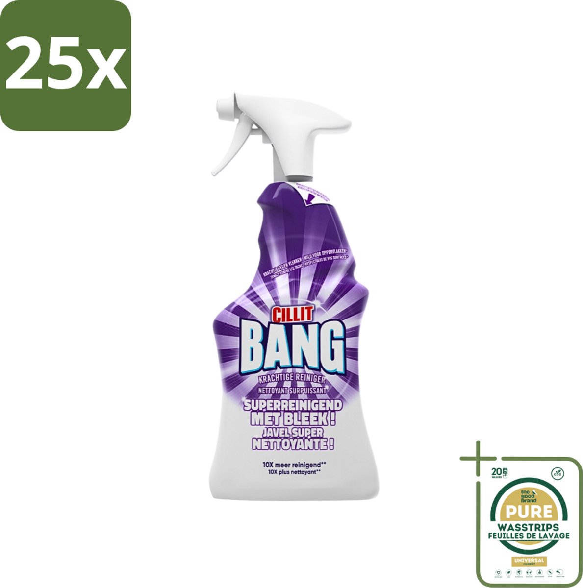 25 x Cillit Bang - Bleek - Verwijdert Hardnekkig Vuil - Sterke Bleekwerking - 750 ml - Grootverpakking - Superreinigend - Bleek - Reiniging - Hygiëne - Vuil Verwijderen