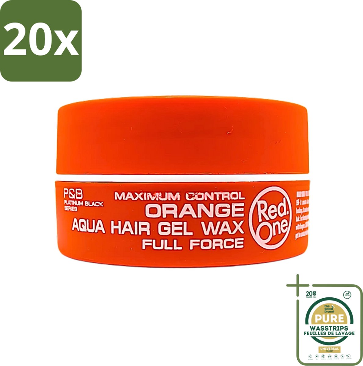 20 x Red One - Haarwax - Aqua Orange - Verfrissende Styling - Voor Sterke Hold & Glanzende Finish - 150 ml - Grootverpakking - Haarwax - Aqua Orange - Styling - Strong Hold - Glanzende Finish