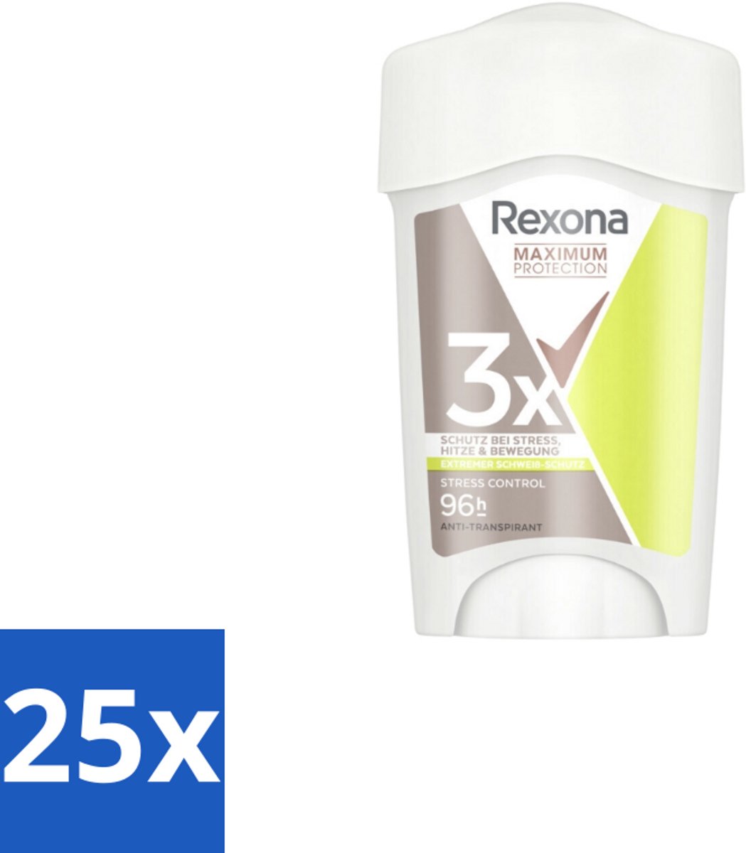 Rexona Deodorant Stick Cream Maximum Protection Stress Control 45 ml - Bulkverpakking - 25 stuks