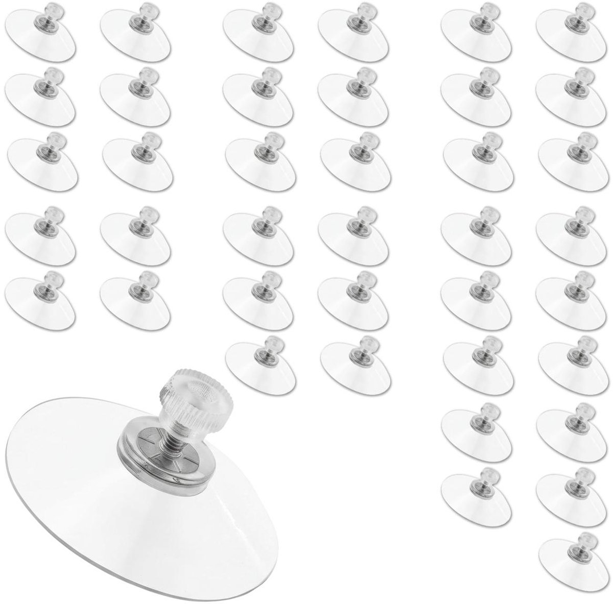 Purepeak Zuignap met Schroefdraad Set 40 Stuks - Ø 5cm - M4x10 - Sterke Transparante Zuignappen voor Bevestiging zonder Boren