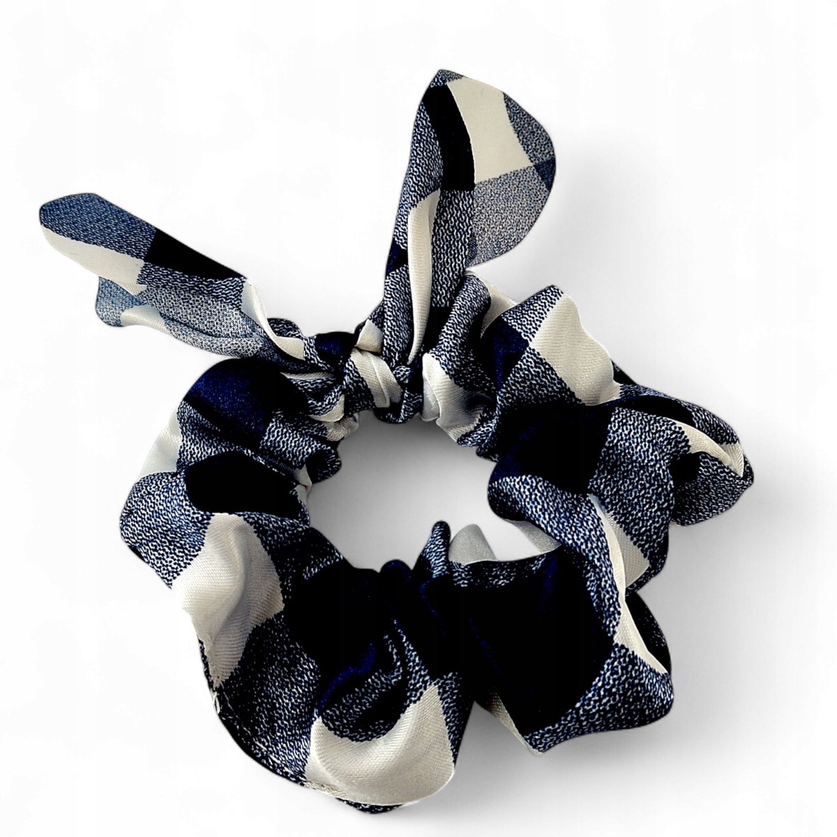 Scrunchies Haarbandjes - Geruite Stof met Strik - 2 stuks