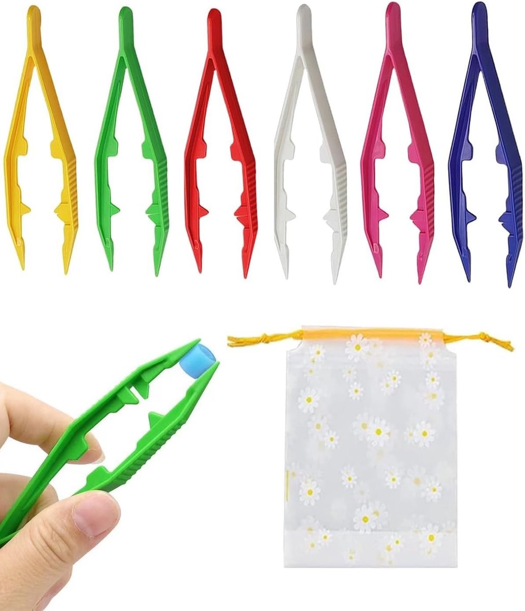 Kleurige Plastic Clips voor Kinderen met Opbergzak voor Creatief Knutselen en Fijne Motoriek Activiteiten