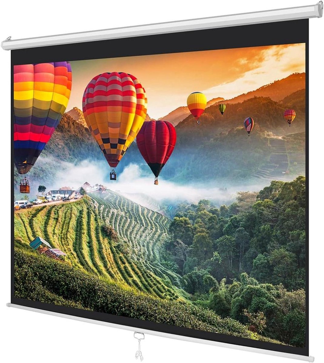 Projectiescherm - Pull-down scherm - Thuisbioscoop creëren - Automatisch vergrendelend - 425 x 566 inch - Mat wit