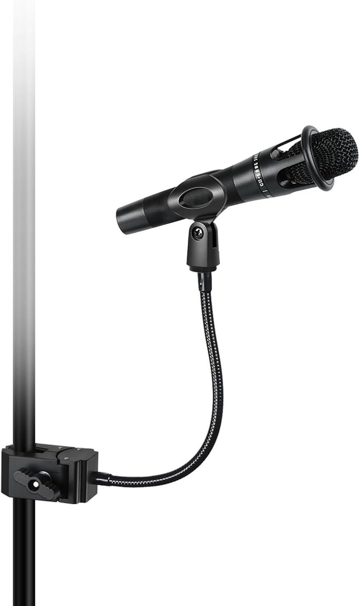 Verstelbare Microfoonstandaard met Tafelklemming voor Podcast, Spreker en Presentatie, 28.5 cm, Zwart