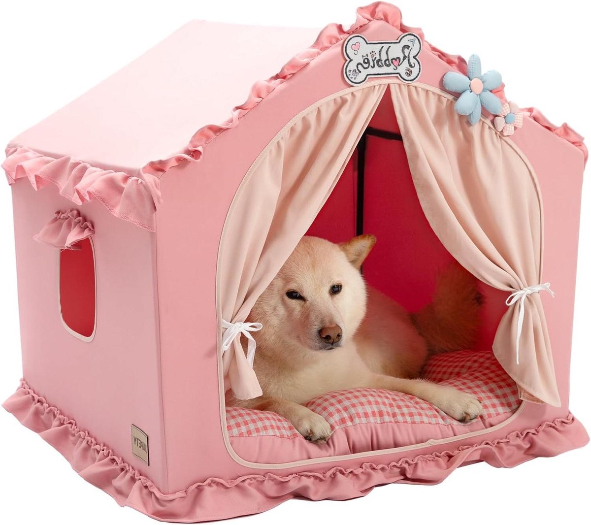 Hondenhok Tent - Huisdierverblijf - Comfortabel Slapen - Wasbaar Ontwerp - 64 x 64 x 64 cm - Roze
