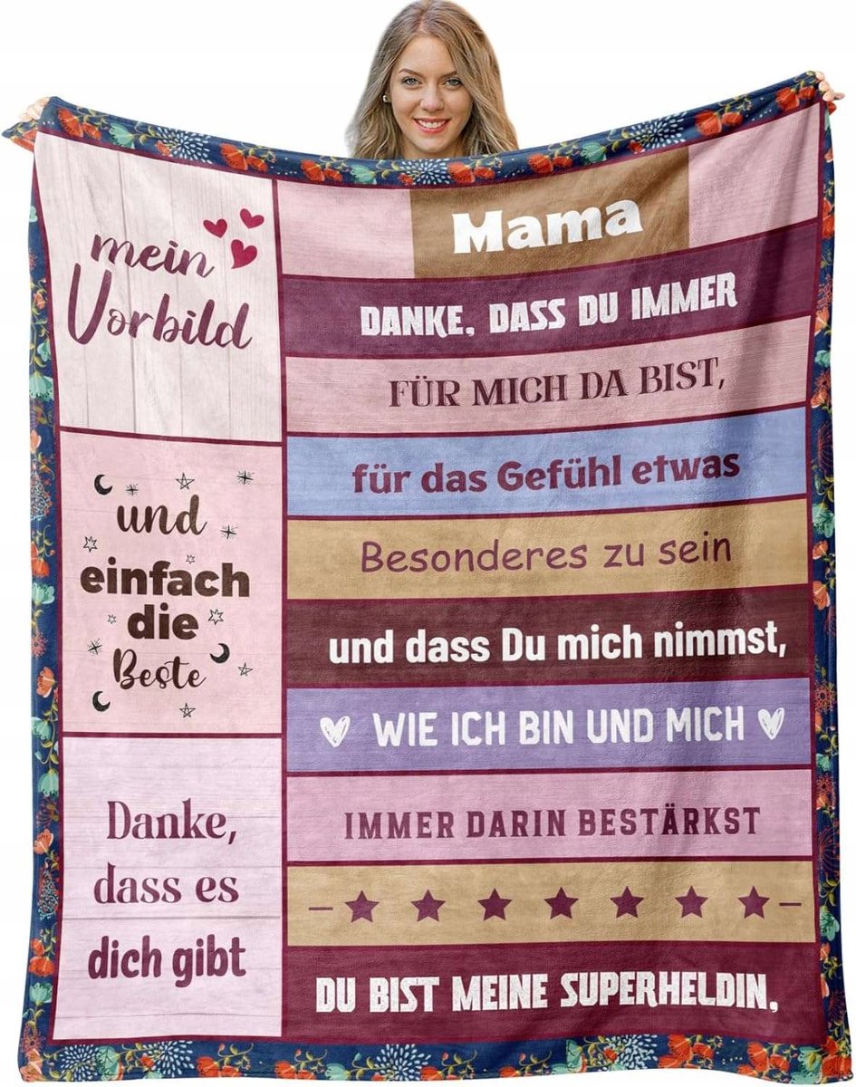 Zachte Flanellen Deken voor Moeder - 130x150 cm - Liefdevolle Tekst