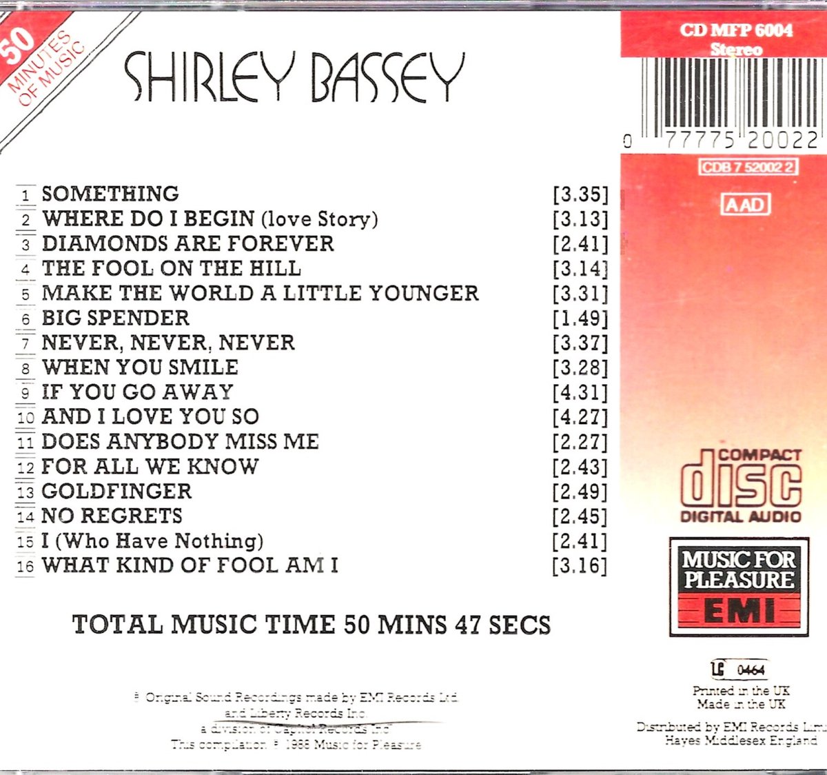 Shirley Bassey - The Singles - 16 tracks (CD)