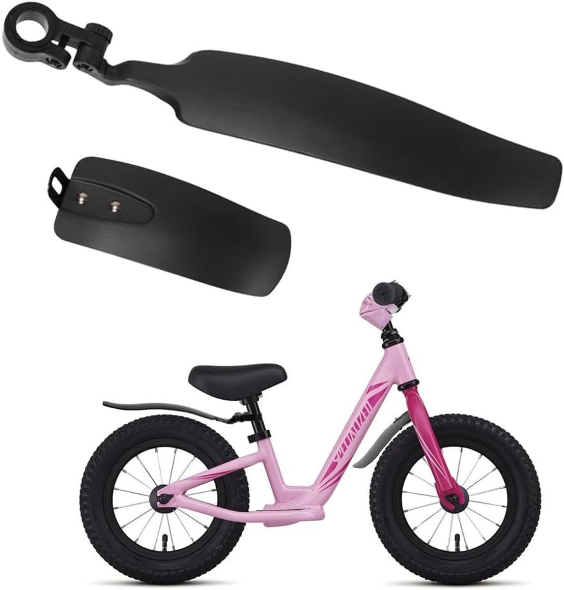 Fiets Spatbord Set voor 12-14 Inch Mountainbikes – Verstelbare Spatbescherming voor Kinderen en Jongeren, Ideaal voor Modder en Water
