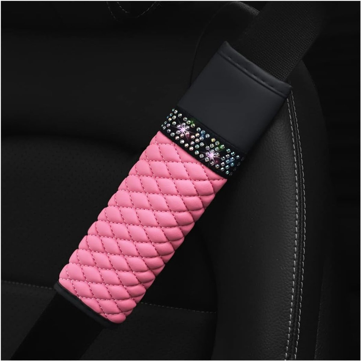 Set van 2 Autogordel Kussens voor Volwassenen - Comfortabele en Veilige Gordel Pads (Roze)