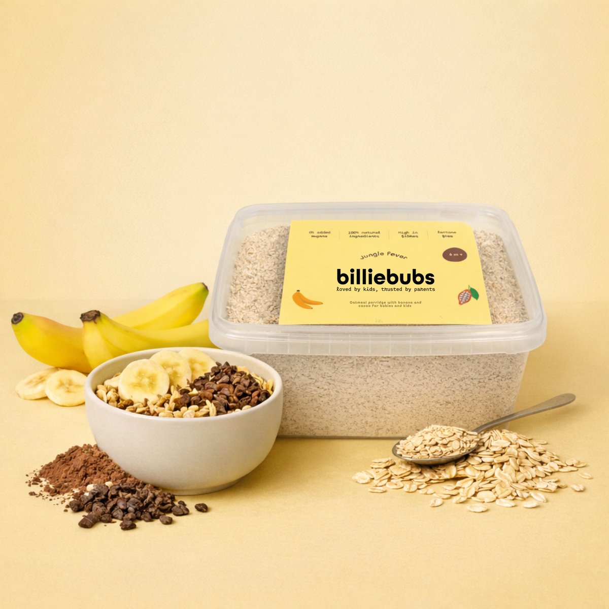 Billiebubs - 1kg Jungle fever - havermoutpap met banaan & cacao