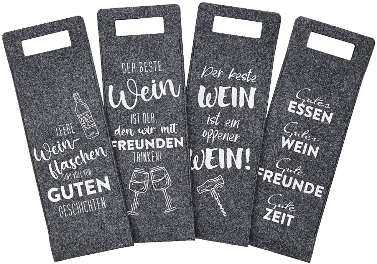 Flessentas van vilt, set van 4
