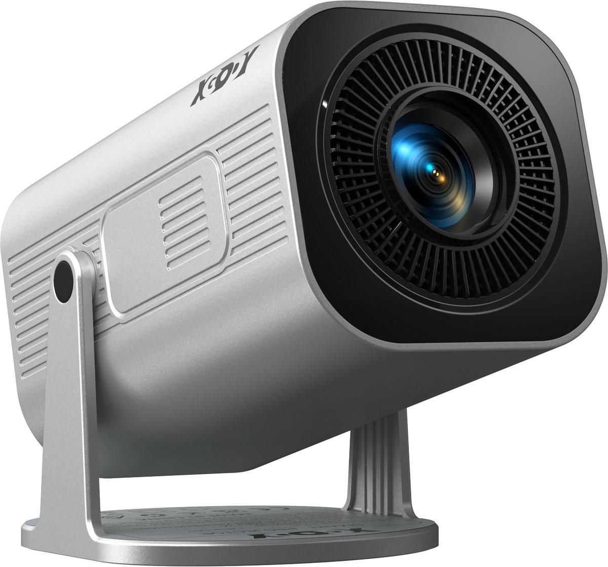 XGODY Gimbal 3Pro Mini Beamer - 2026 Nieuwste Draagbare 4K Android 14 Projector - Smart TV & 4K Support - Smart Beamer met 260 ANSI Lumen - WiFi 6 & Bluetooth 5.4 - Voor iOS en Android - Home Cinema - Zilveren