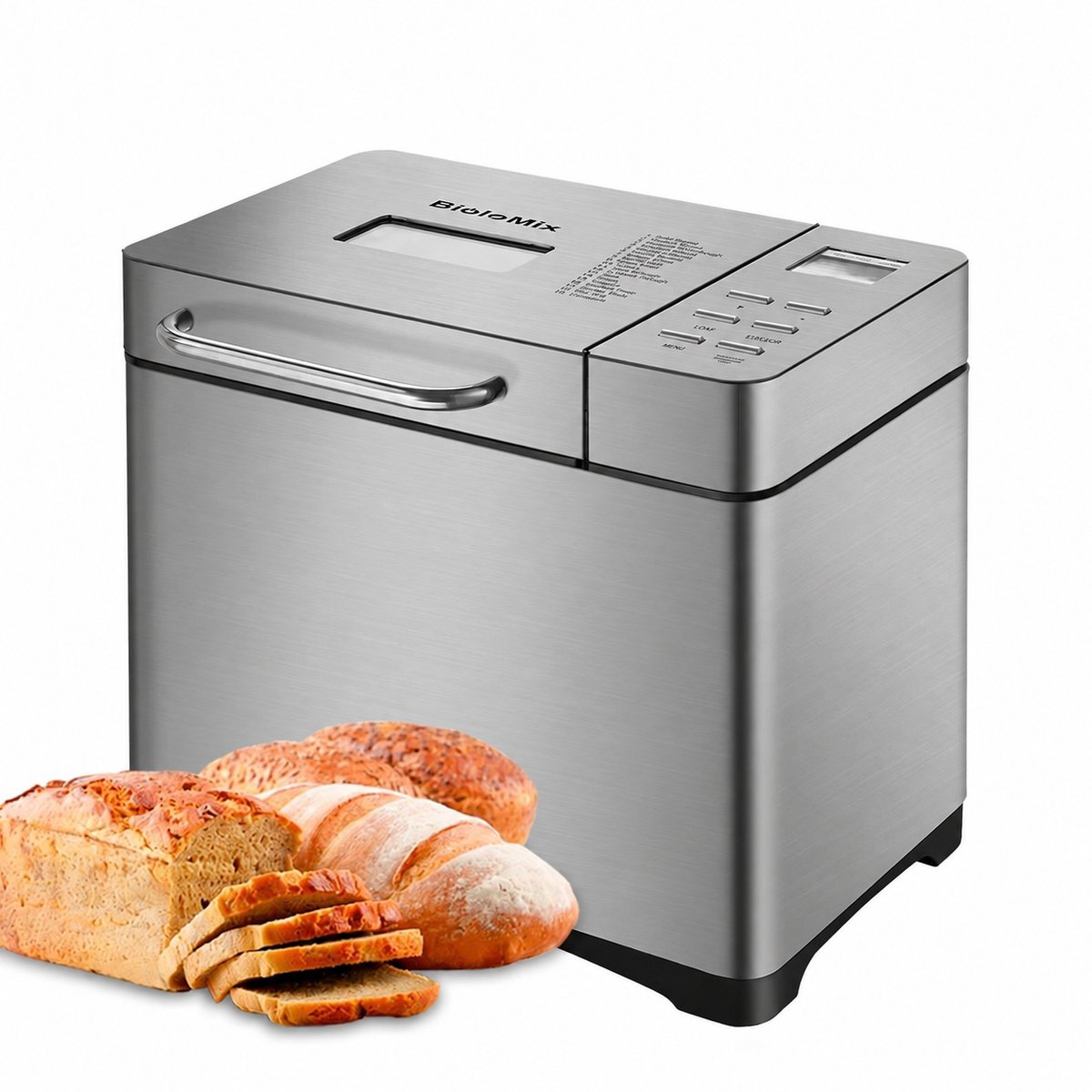 DeltaMerch Broodbakmachine - Broodmachine - 19 programma's incl. Glutenvrij en Zuurdesem - Jam - Timer - Warmhoudfunctie - RVS