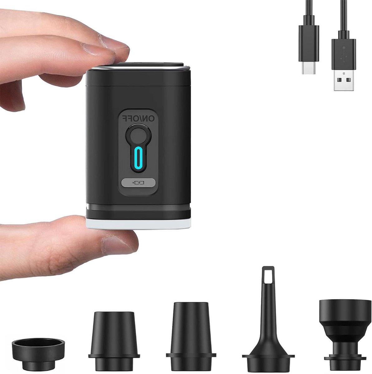 Elektrische Luchtpomp - Mini Pomp - Opblaasbare Artikelen - Oplaadbare Accu - 4000 Pa - Zwart