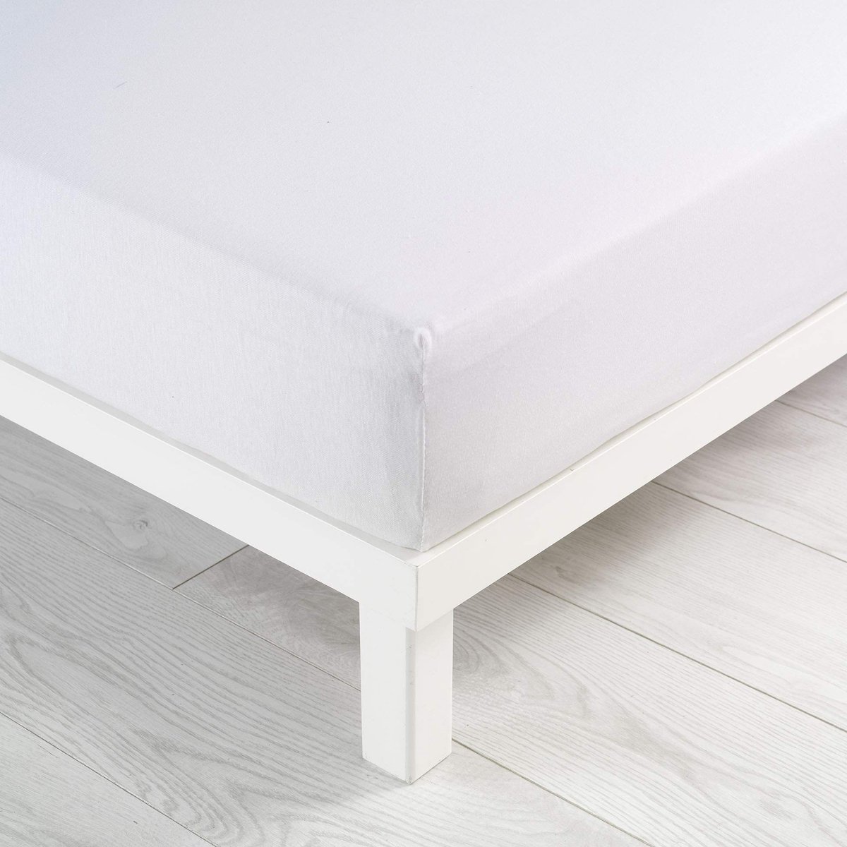 Solidchoice - Fitted Sheet voor Tweepersoonsbed 140 x 190 cm van 100% Katoen in Wit