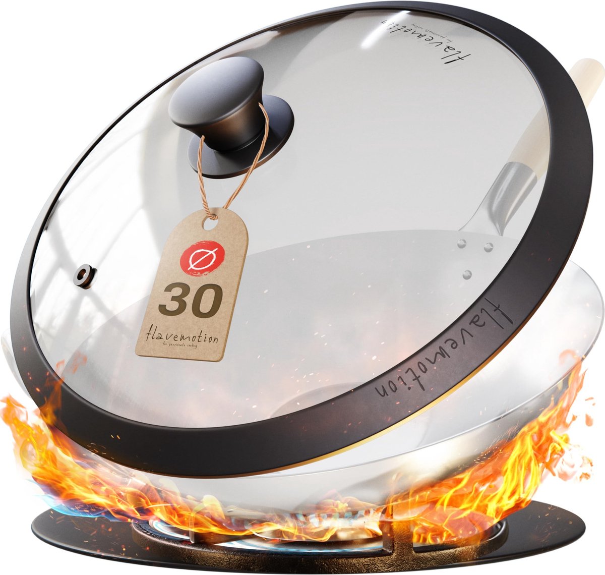 Solidchoice - Wokdeksel van Onbreekbaar Glas voor Traditionele Wokken