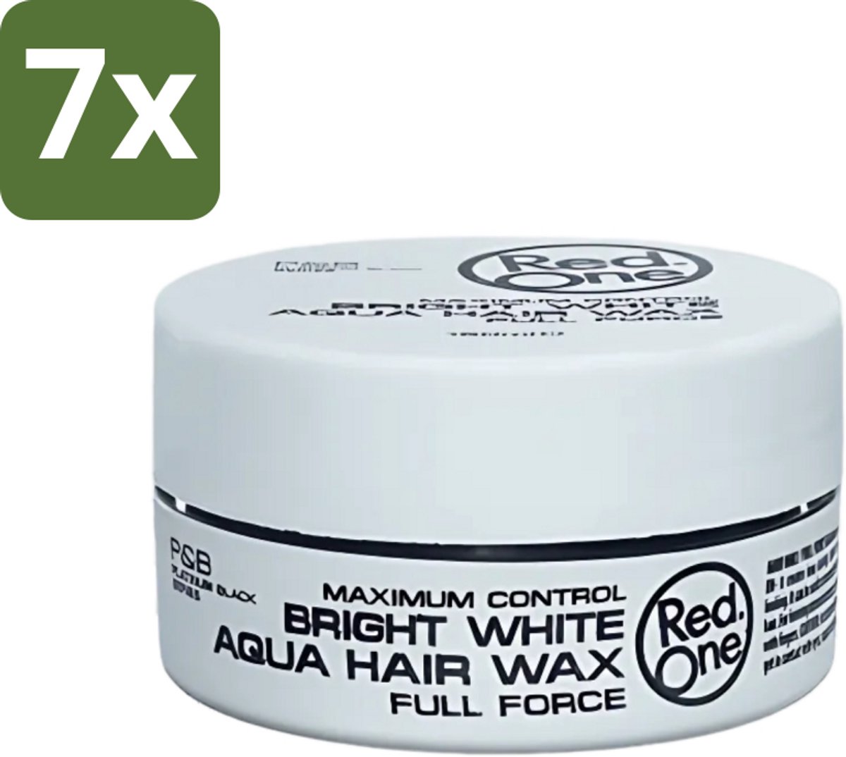 Red One - Haarwax - Bright White - Maximum Control - Voor Extra Sterke Fixatie - 150 ml - Bulkverpakking - 7 stuks