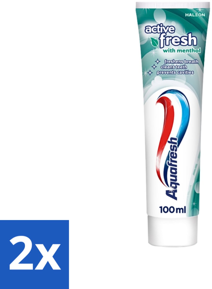 Aquafresh - Tandpasta - Verfrissende Reiniging - Menthol - 100 ml - Voordeelverpakking - 2 stuks