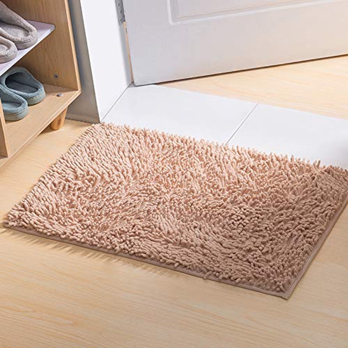 Elzusha - Chenille Microfiber Shaggy Badmat, Antislip en Super Absorberend voor Badkamer