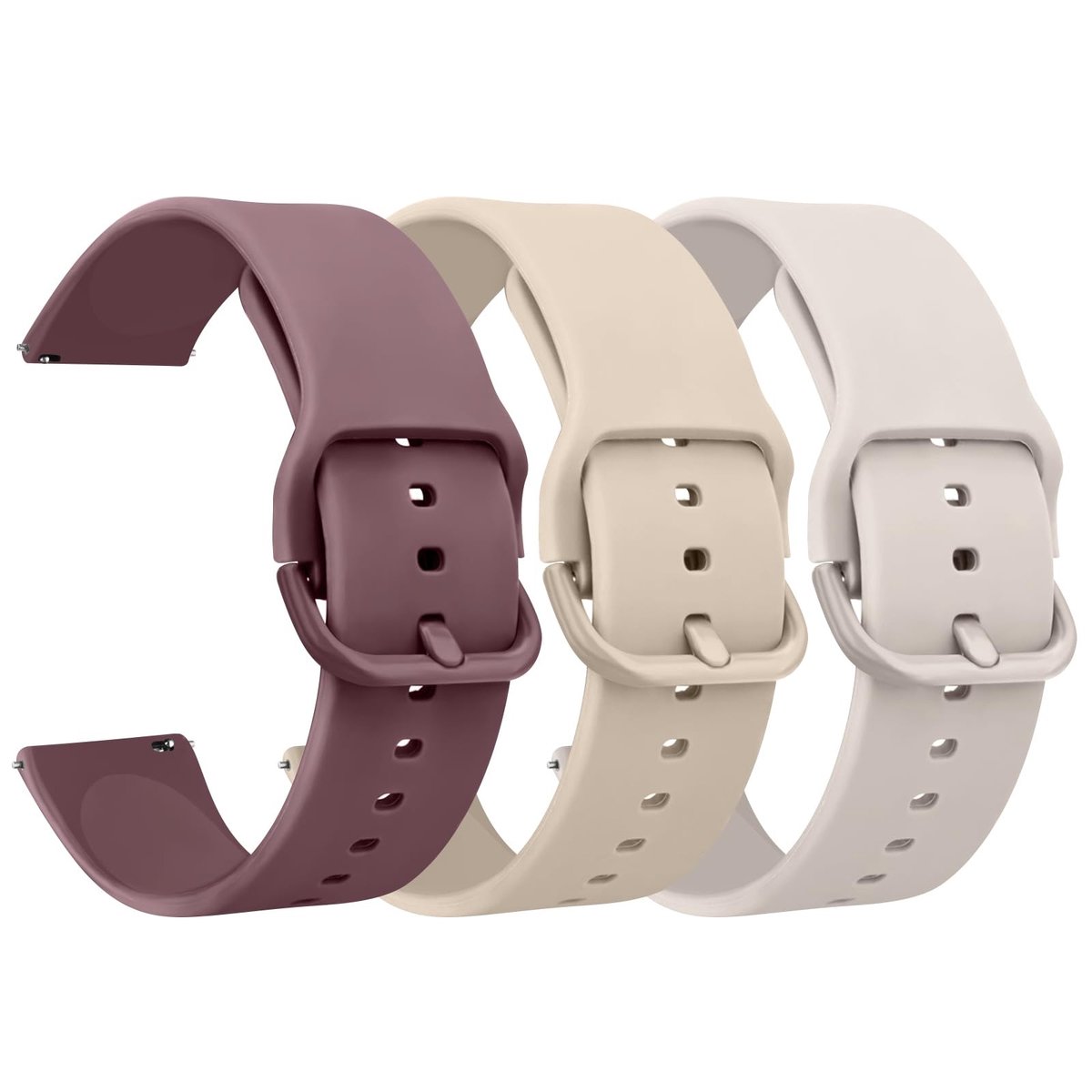 Elzusha - Set van 3 Vervangende Siliconen Horlogebanden 20mm/22mm