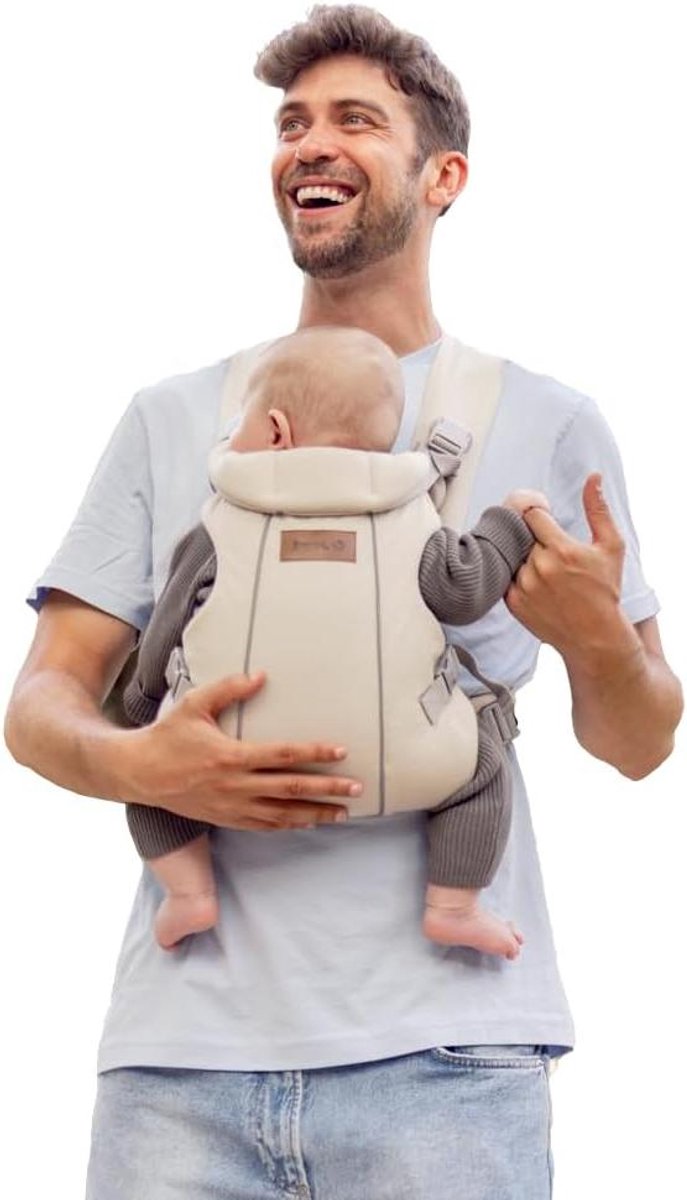 Baby Draagzak - Draagdoek Baby - Veilig Dragen - Ergonomisch Ontwerp - Tot 15kg - Beige