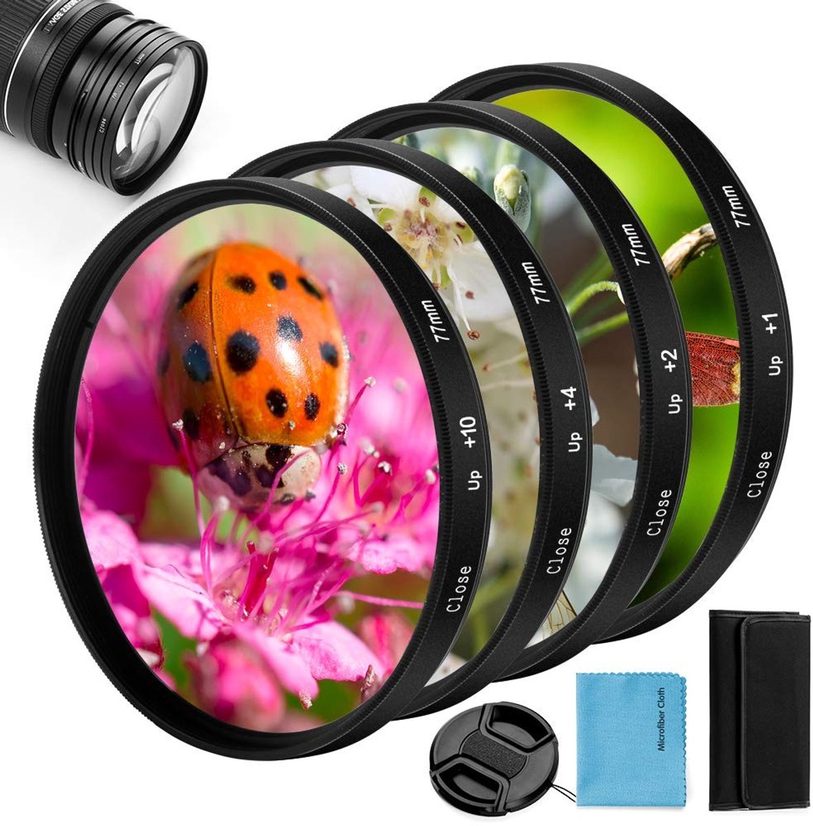 Elzusha - 43mm Close-up Filter Set met 4 Stukken voor Macro Fotografie