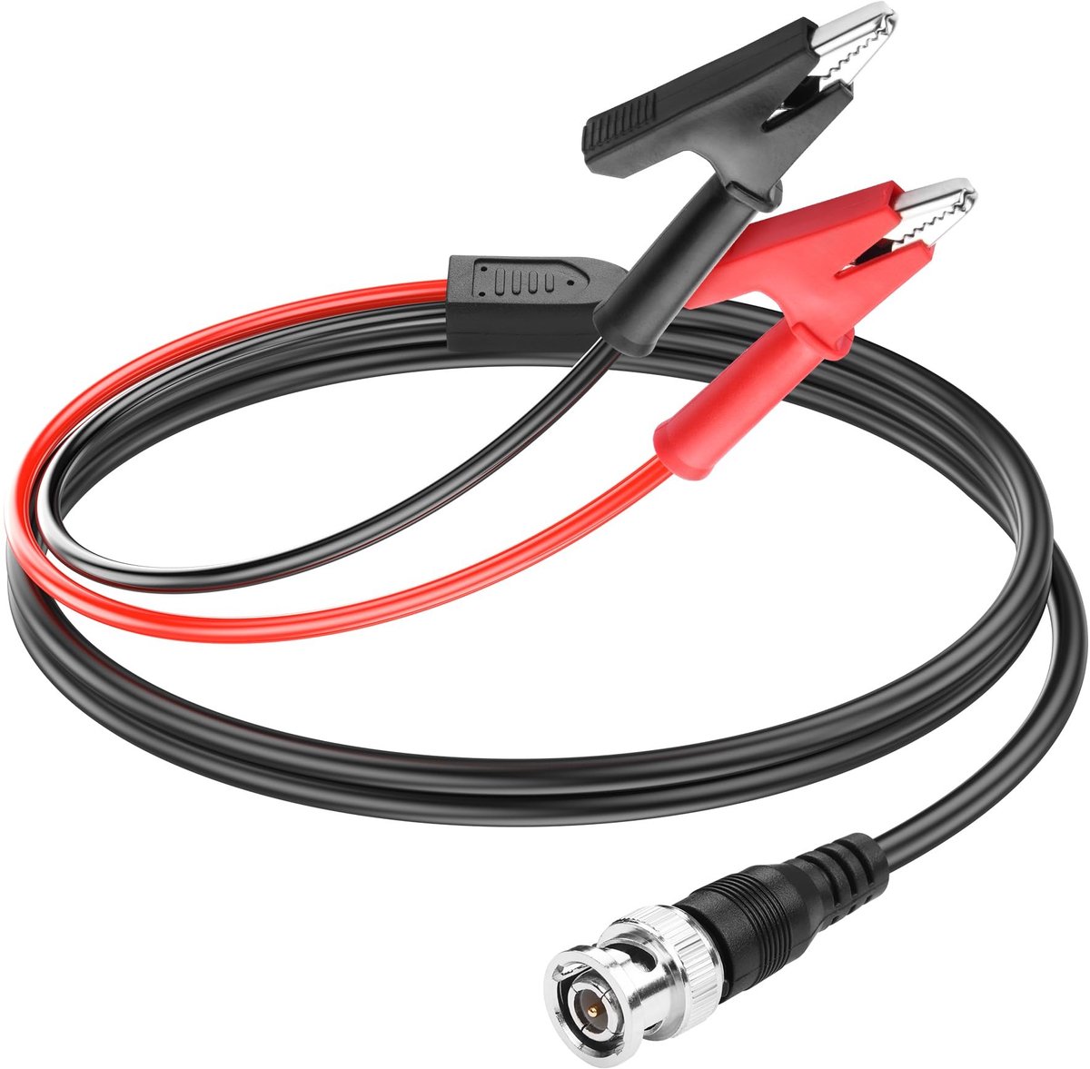 Elzusha - 75 Ohm BNC naar Crocodile Clip Meetkabel voor Oscilloscoop en Video Surveillance (1,3 m)