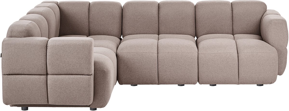 MAKSABERG - Hoekbank 4-zits - Taupe - Linkszijdig - Polyester