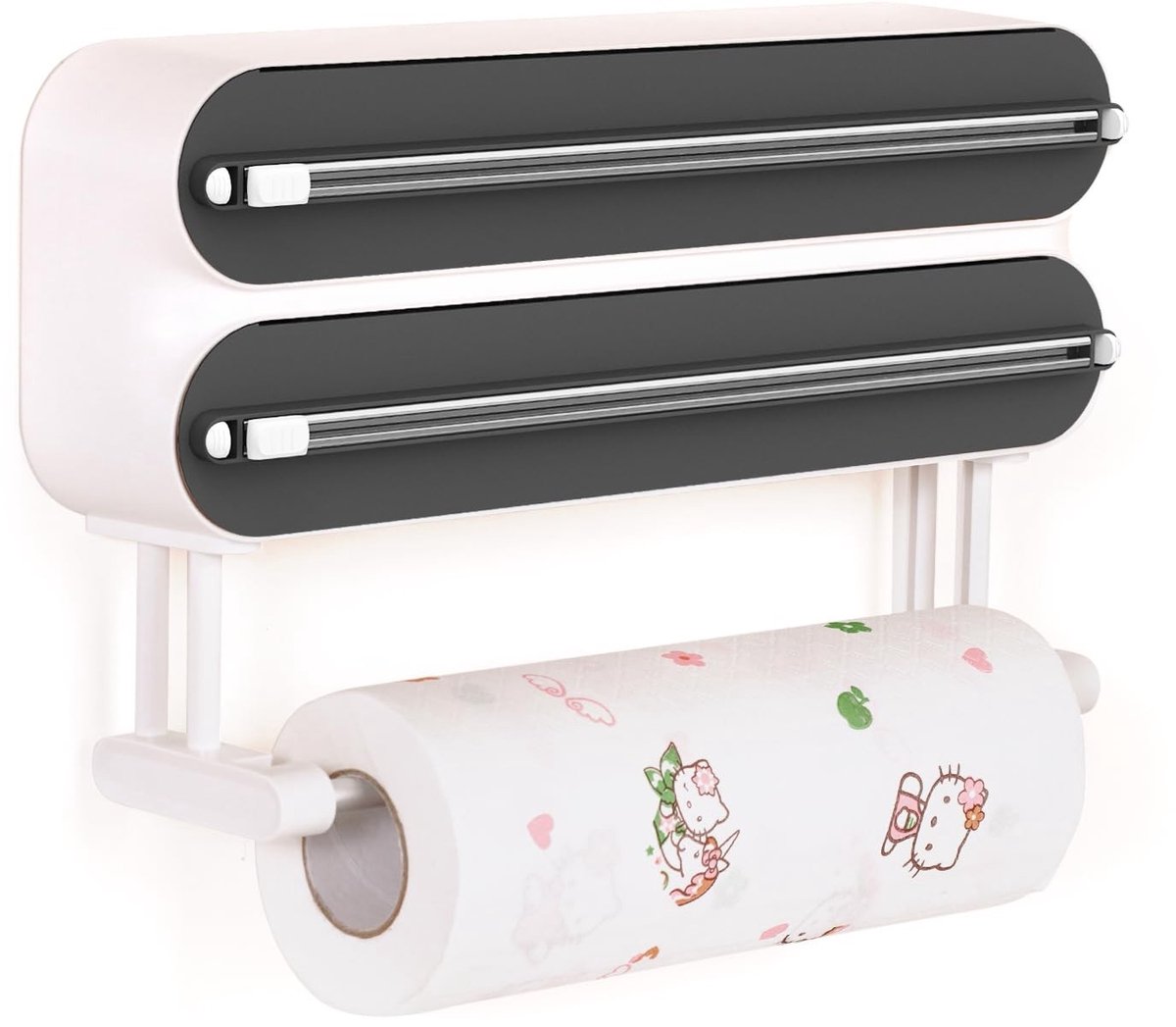 Elzusha - 3-in-1 Vershoudfoliedispenser met Keukenrolhouder en Cutter