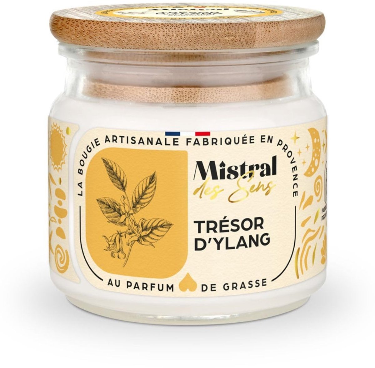 Elzusha - Geurkaars Ylang - 150 ml, 40 uur brandtijd