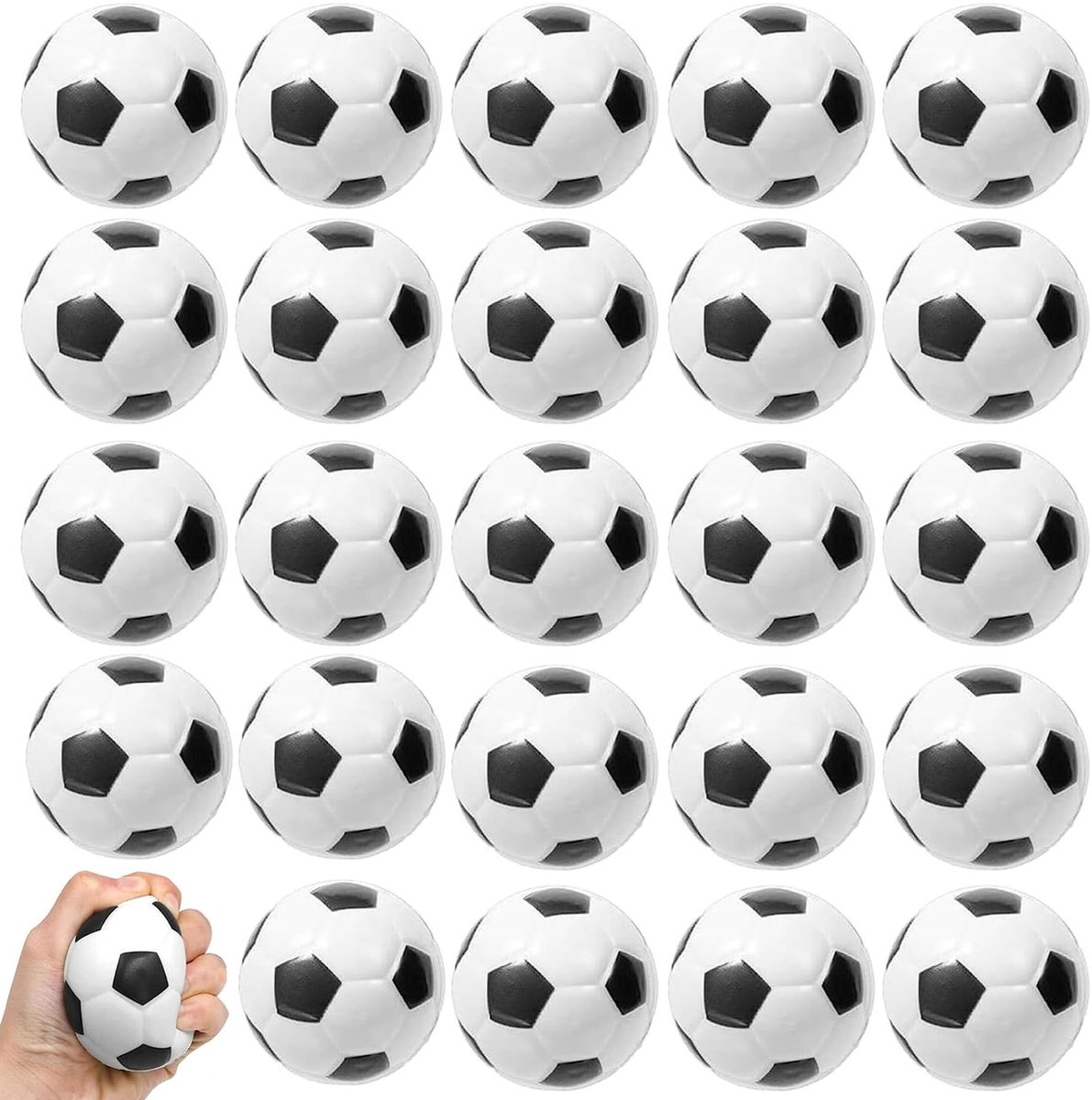 Elzusha - Set van 24 Mini Voetbal Stressballen voor Ontspanning