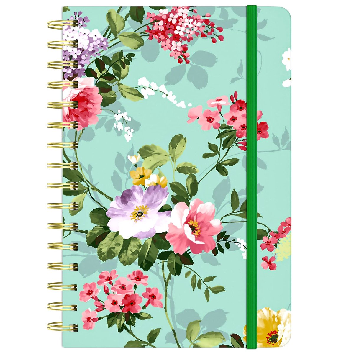 Elzusha - Hardcover Notitieboek met Lijnen en Bloemenprint, 160 Pagina's