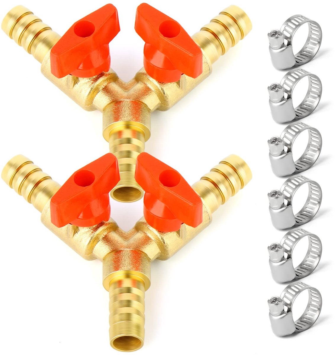 Elzusha - Set van 2 8mm Drieweg Kogelkranen voor Tuinslangen
