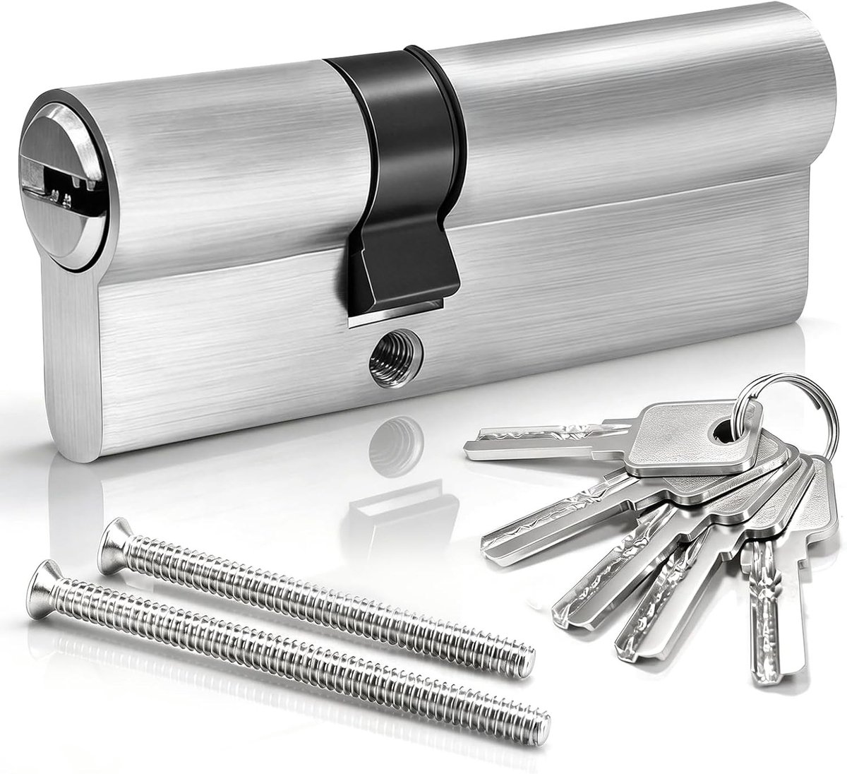 Vergrendelingscilinder van messing en zinklegering met 5 sleutels - Veiligheidsoplossing voor deuren, 30/45 mm
