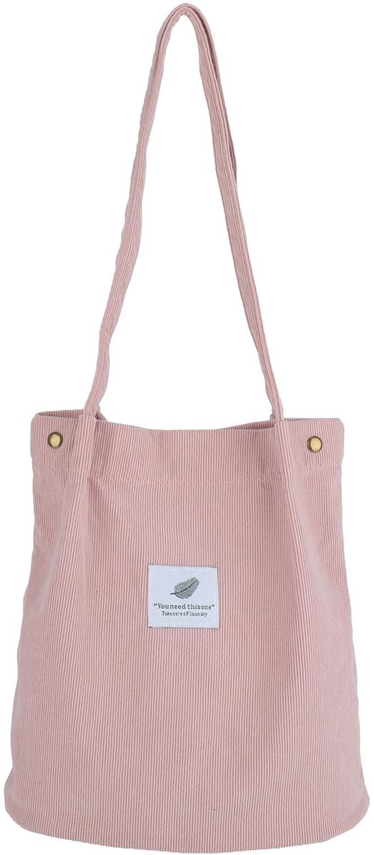 Elzusha - Roze Herbruikbare Tote Bag voor Dames met Lange Handgreep