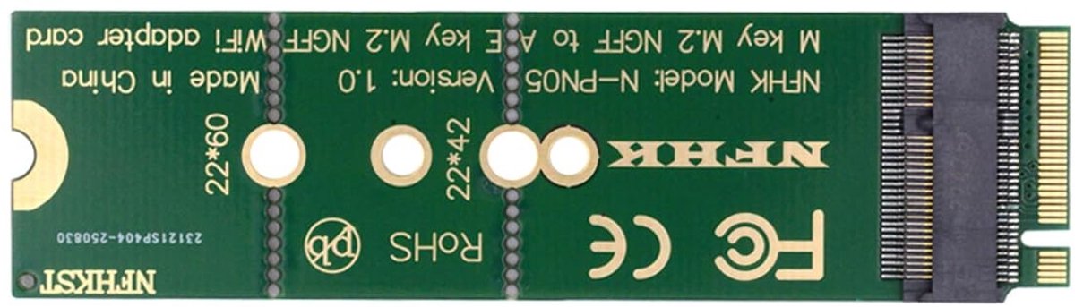 Elzusha - M.2 NGFF Key-E naar Key-M NVME SSD Adapter