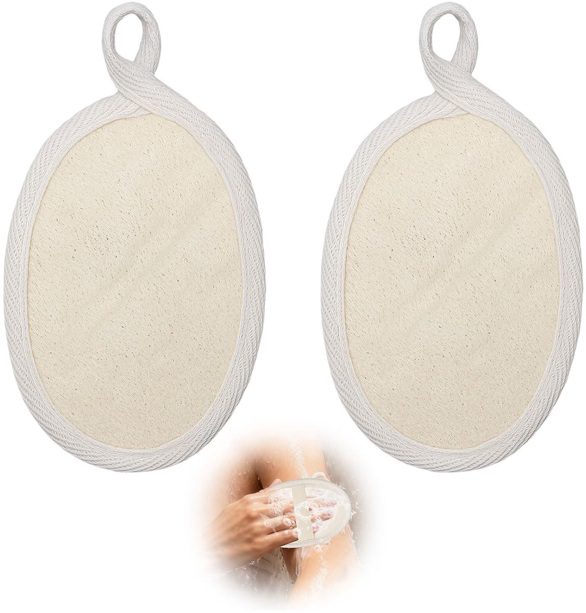 Elzusha - Set van 2 Natuurlijke Luffah Peeling Sponsen