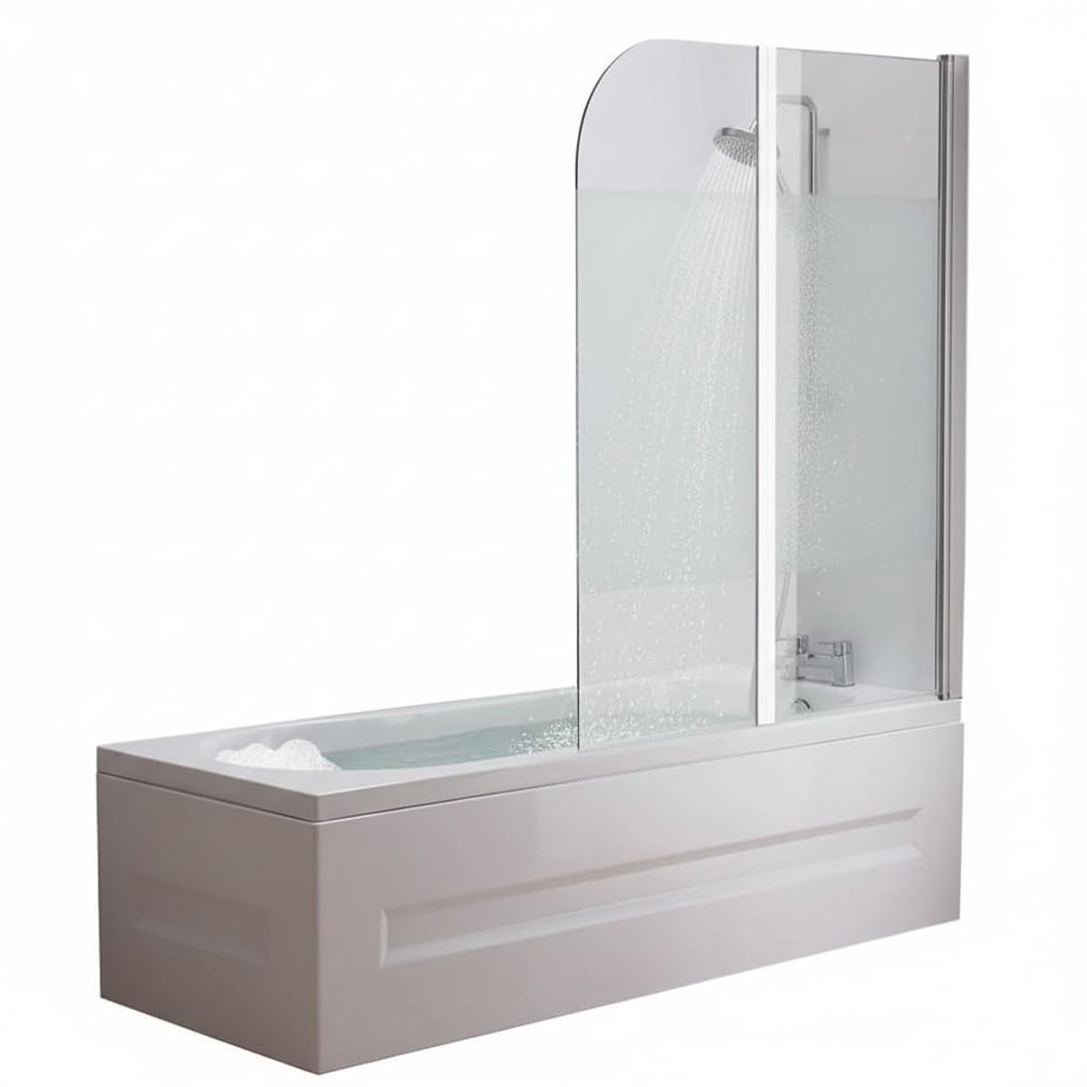 Elzusha - Douchewand voor Bad, Vouwbaar, 133 x 108 cm van Veiligheidsglas